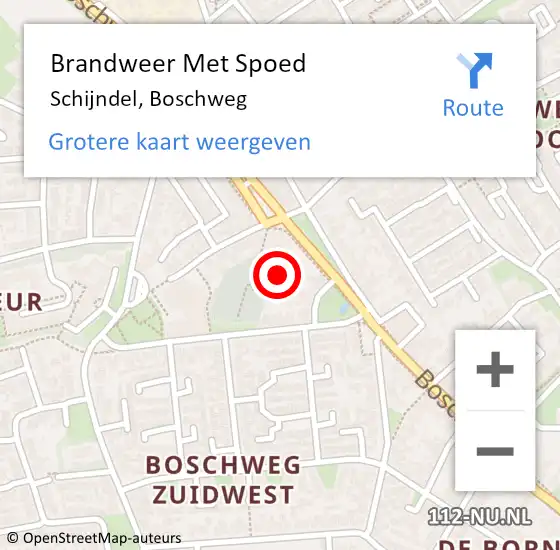 Locatie op kaart van de 112 melding: Brandweer Met Spoed Naar Schijndel, Boschweg op 2 juni 2024 04:28