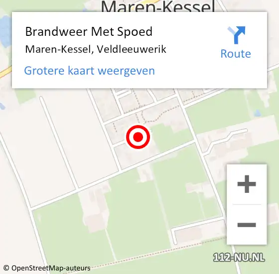 Locatie op kaart van de 112 melding: Brandweer Met Spoed Naar Maren-Kessel, Veldleeuwerik op 2 juni 2024 05:02