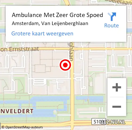 Locatie op kaart van de 112 melding: Ambulance Met Zeer Grote Spoed Naar Amsterdam, Van Leijenberghlaan op 2 juni 2024 05:04