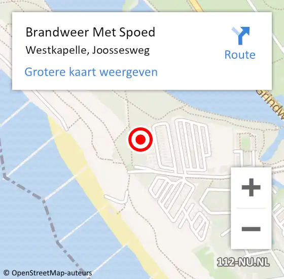 Locatie op kaart van de 112 melding: Brandweer Met Spoed Naar Westkapelle, Joossesweg op 2 juni 2024 05:34