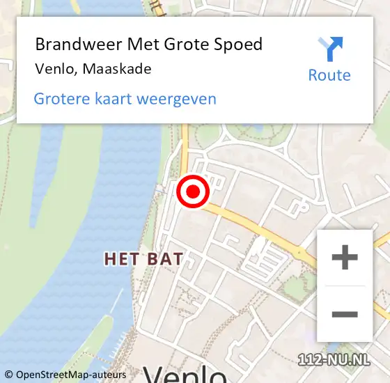 Locatie op kaart van de 112 melding: Brandweer Met Grote Spoed Naar Venlo, Maaskade op 2 juni 2024 06:52