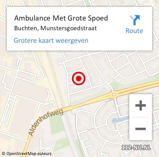 Locatie op kaart van de 112 melding: Ambulance Met Grote Spoed Naar Buchten, Munstersgoedstraat op 2 juni 2024 07:06