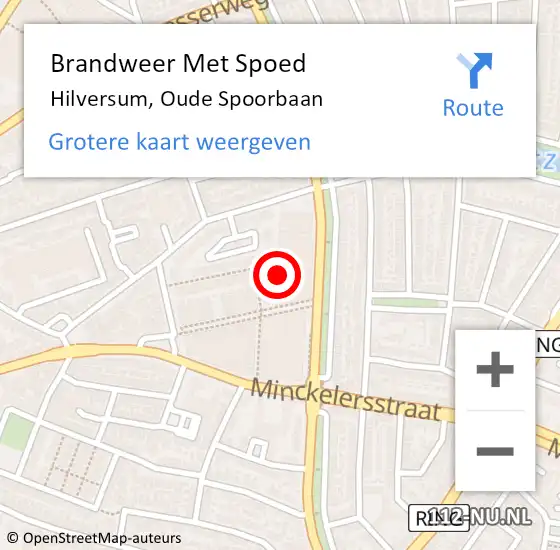 Locatie op kaart van de 112 melding: Brandweer Met Spoed Naar Hilversum, Oude Spoorbaan op 2 juni 2024 07:08