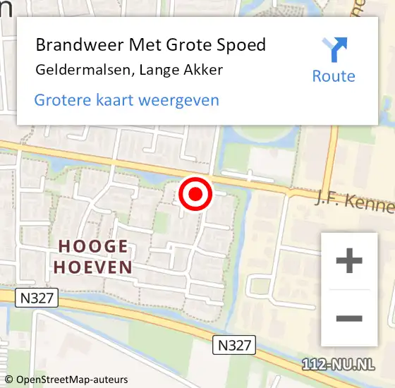 Locatie op kaart van de 112 melding: Brandweer Met Grote Spoed Naar Geldermalsen, Lange Akker op 2 juni 2024 08:44