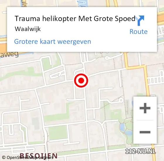 Locatie op kaart van de 112 melding: Trauma helikopter Met Grote Spoed Naar Waalwijk op 2 juni 2024 09:42