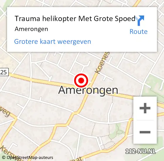 Locatie op kaart van de 112 melding: Trauma helikopter Met Grote Spoed Naar Amerongen op 2 juni 2024 09:56