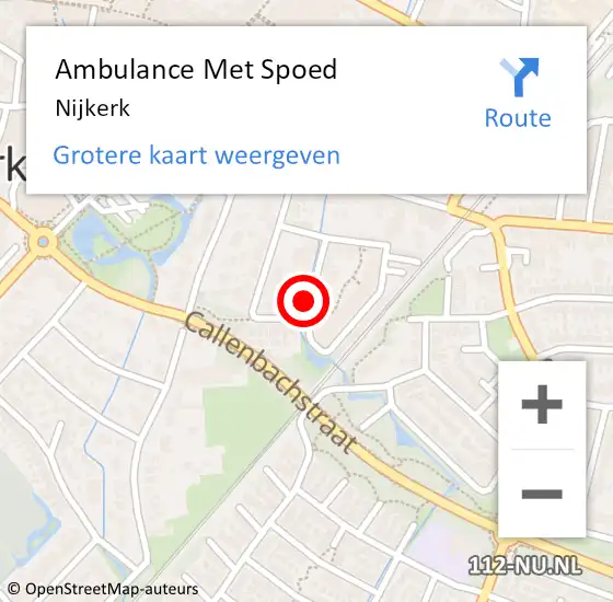 Locatie op kaart van de 112 melding: Ambulance Met Spoed Naar Nijkerk op 2 juni 2024 09:56