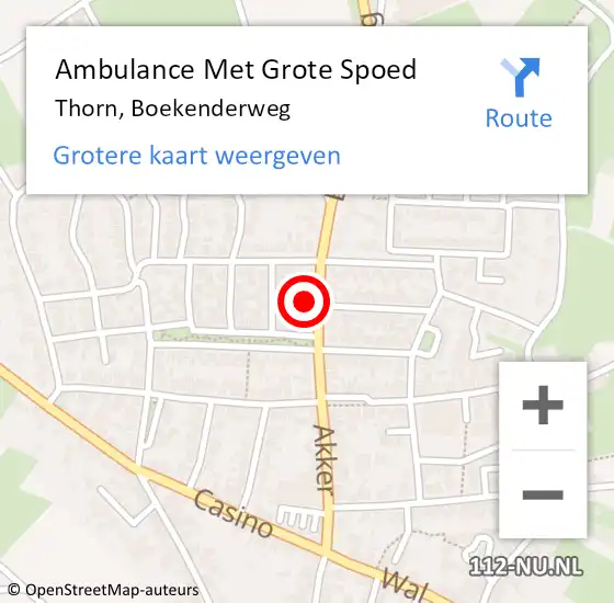 Locatie op kaart van de 112 melding: Ambulance Met Grote Spoed Naar Thorn, Boekenderweg op 2 juni 2024 10:04