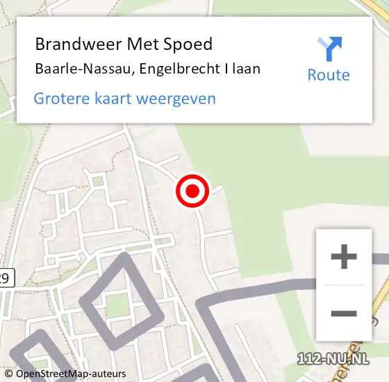 Locatie op kaart van de 112 melding: Brandweer Met Spoed Naar Baarle-Nassau, Engelbrecht I laan op 2 juni 2024 10:57