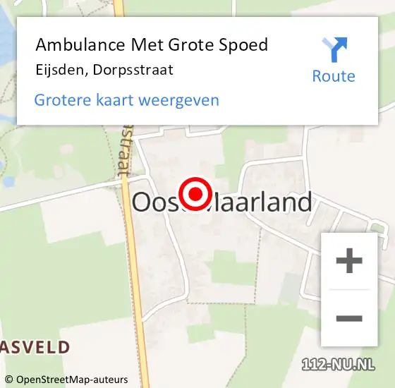 Locatie op kaart van de 112 melding: Ambulance Met Grote Spoed Naar Eijsden, Dorpsstraat op 8 oktober 2014 03:36