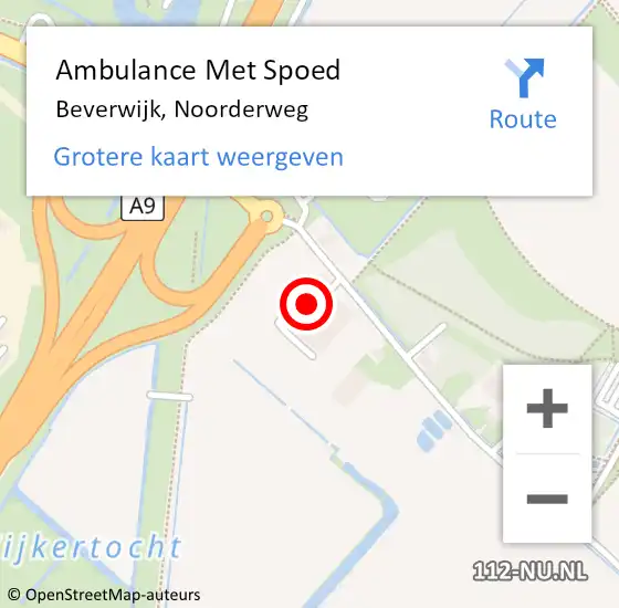 Locatie op kaart van de 112 melding: Ambulance Met Spoed Naar Beverwijk, Noorderweg op 2 juni 2024 11:27