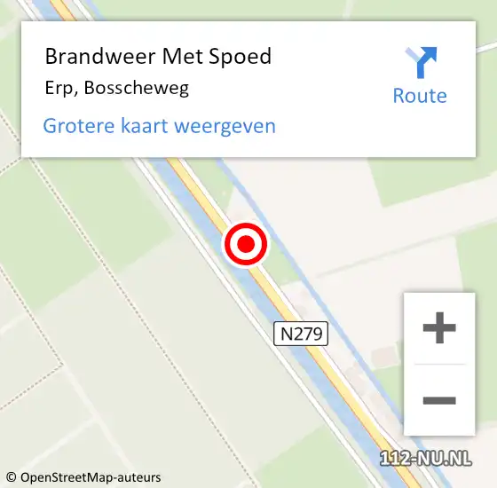 Locatie op kaart van de 112 melding: Brandweer Met Spoed Naar Erp, Bosscheweg op 2 juni 2024 11:56