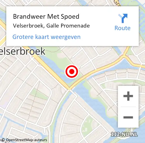 Locatie op kaart van de 112 melding: Brandweer Met Spoed Naar Velserbroek, Galle Promenade op 2 juni 2024 12:10