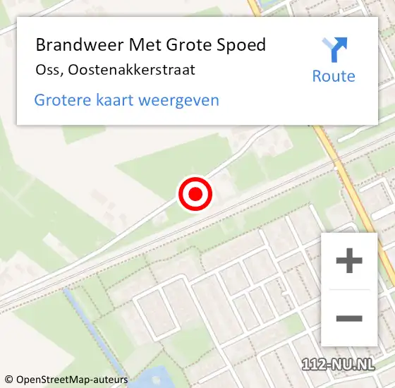 Locatie op kaart van de 112 melding: Brandweer Met Grote Spoed Naar Oss, Oostenakkerstraat op 2 juni 2024 12:20