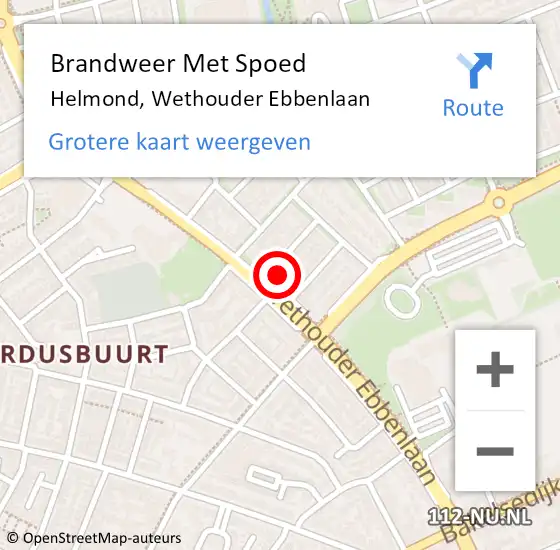 Locatie op kaart van de 112 melding: Brandweer Met Spoed Naar Helmond, Wethouder Ebbenlaan op 2 juni 2024 12:36