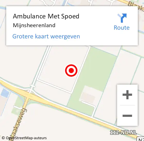 Locatie op kaart van de 112 melding: Ambulance Met Spoed Naar Mijnsheerenland op 2 juni 2024 12:43