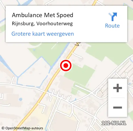 Locatie op kaart van de 112 melding: Ambulance Met Spoed Naar Rijnsburg, Voorhouterweg op 2 juni 2024 13:01