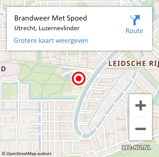 Locatie op kaart van de 112 melding: Brandweer Met Spoed Naar Utrecht, Luzernevlinder op 2 juni 2024 13:04