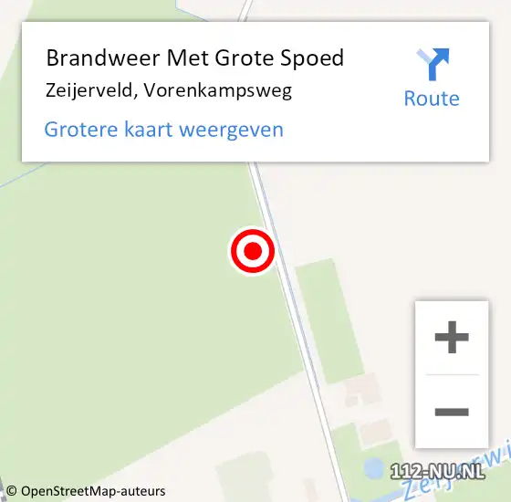 Locatie op kaart van de 112 melding: Brandweer Met Grote Spoed Naar Zeijerveld, Vorenkampsweg op 2 juni 2024 13:38