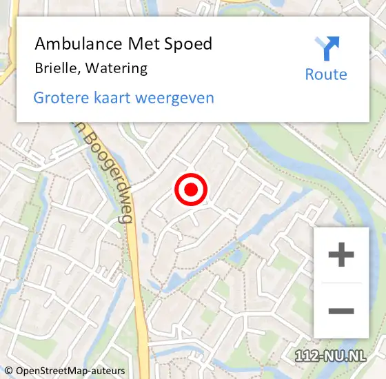Locatie op kaart van de 112 melding: Ambulance Met Spoed Naar Brielle, Watering op 2 juni 2024 13:44