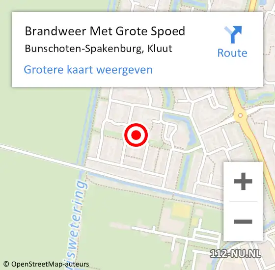 Locatie op kaart van de 112 melding: Brandweer Met Grote Spoed Naar Bunschoten-Spakenburg, Kluut op 2 juni 2024 14:04