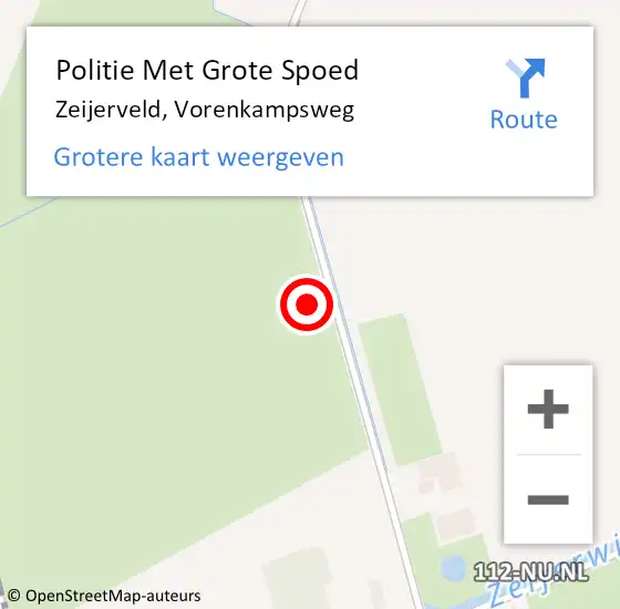 Locatie op kaart van de 112 melding: Politie Met Grote Spoed Naar Zeijerveld, Vorenkampsweg op 2 juni 2024 14:21