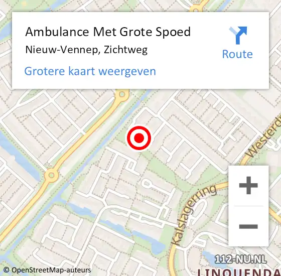 Locatie op kaart van de 112 melding: Ambulance Met Grote Spoed Naar Nieuw-Vennep, Zichtweg op 2 juni 2024 14:28