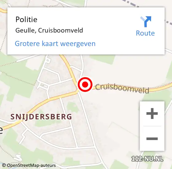 Locatie op kaart van de 112 melding: Politie Geulle, Cruisboomveld op 2 juni 2024 14:29