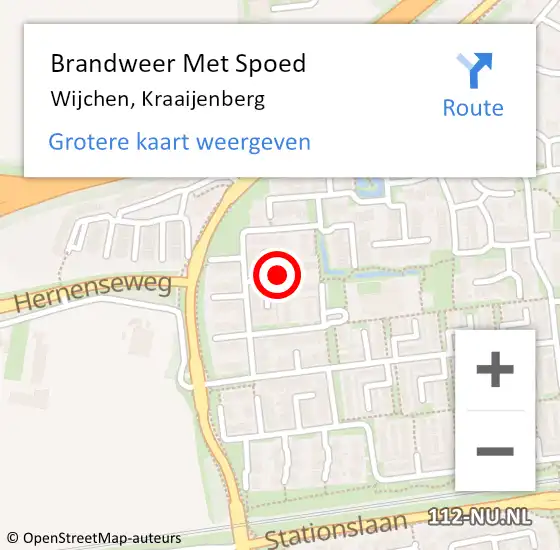 Locatie op kaart van de 112 melding: Brandweer Met Spoed Naar Wijchen, Kraaijenberg op 2 juni 2024 14:39