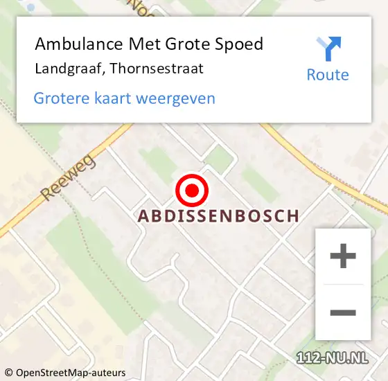 Locatie op kaart van de 112 melding: Ambulance Met Grote Spoed Naar Landgraaf, Thornsestraat op 8 oktober 2014 05:34