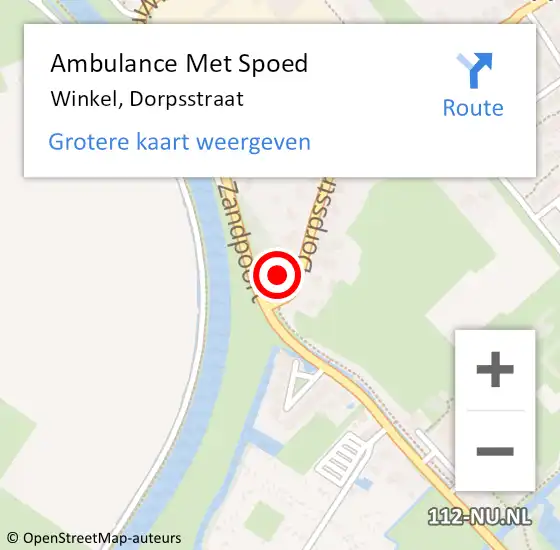 Locatie op kaart van de 112 melding: Ambulance Met Spoed Naar Winkel, Dorpsstraat op 2 juni 2024 14:53