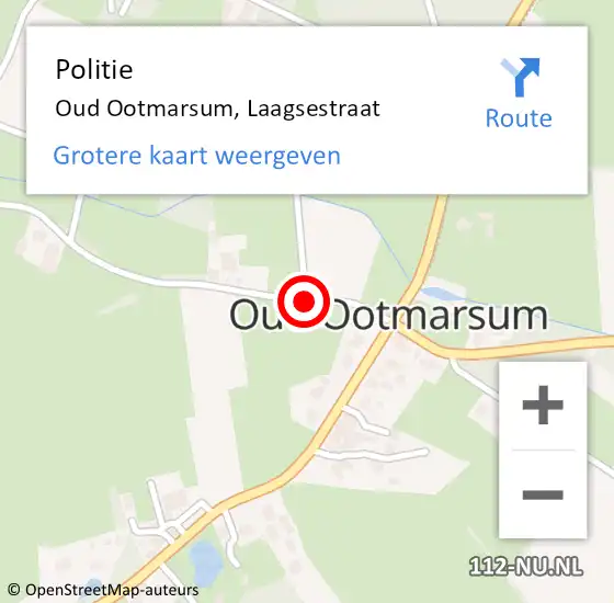 Locatie op kaart van de 112 melding: Politie Oud Ootmarsum, Laagsestraat op 2 juni 2024 14:56