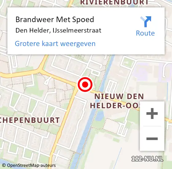 Locatie op kaart van de 112 melding: Brandweer Met Spoed Naar Den Helder, IJsselmeerstraat op 2 juni 2024 16:15