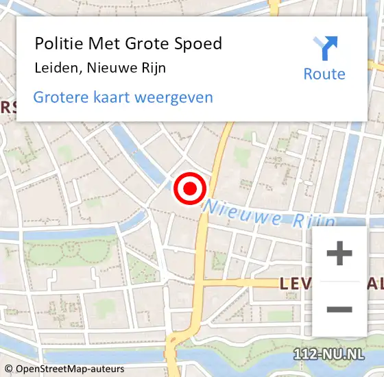 Locatie op kaart van de 112 melding: Politie Met Grote Spoed Naar Leiden, Nieuwe Rijn op 2 juni 2024 16:40
