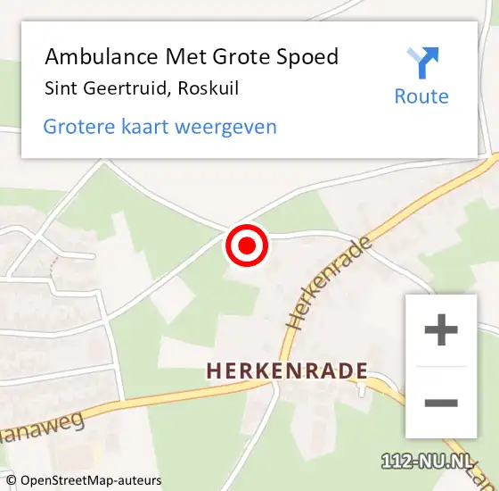 Locatie op kaart van de 112 melding: Ambulance Met Grote Spoed Naar Sint Geertruid, Roskuil op 8 oktober 2014 06:19