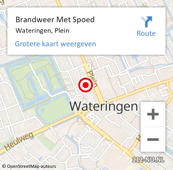 Locatie op kaart van de 112 melding: Brandweer Met Spoed Naar Wateringen, Achter het Plein op 2 juni 2024 16:50