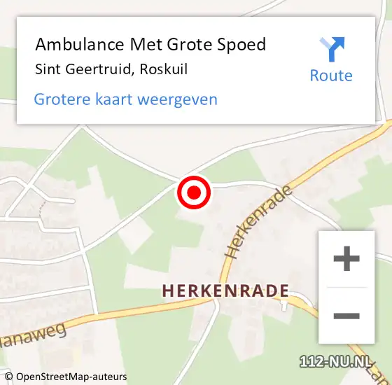 Locatie op kaart van de 112 melding: Ambulance Met Grote Spoed Naar Sint Geertruid, Roskuil op 8 oktober 2014 06:21