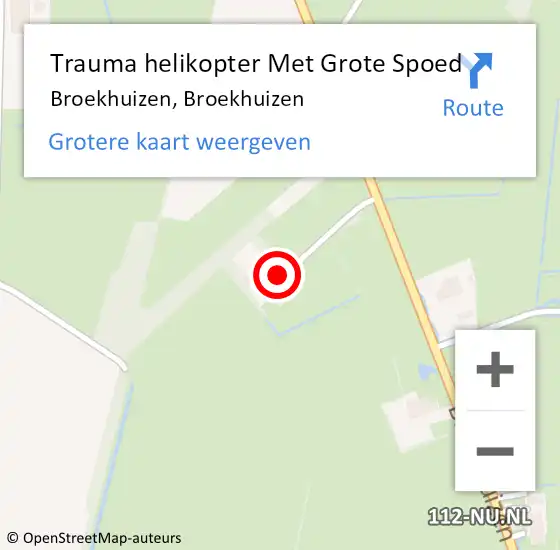 Locatie op kaart van de 112 melding: Trauma helikopter Met Grote Spoed Naar Broekhuizen, Broekhuizen op 2 juni 2024 16:52