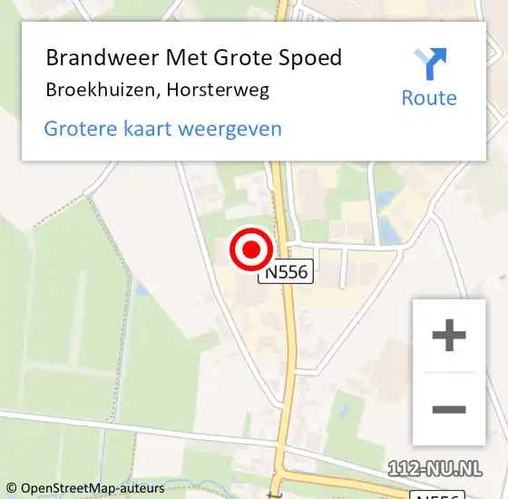 Locatie op kaart van de 112 melding: Brandweer Met Grote Spoed Naar Broekhuizen, Horsterweg op 2 juni 2024 16:53