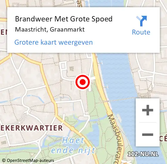 Locatie op kaart van de 112 melding: Brandweer Met Grote Spoed Naar Maastricht, Graanmarkt op 2 juni 2024 16:56