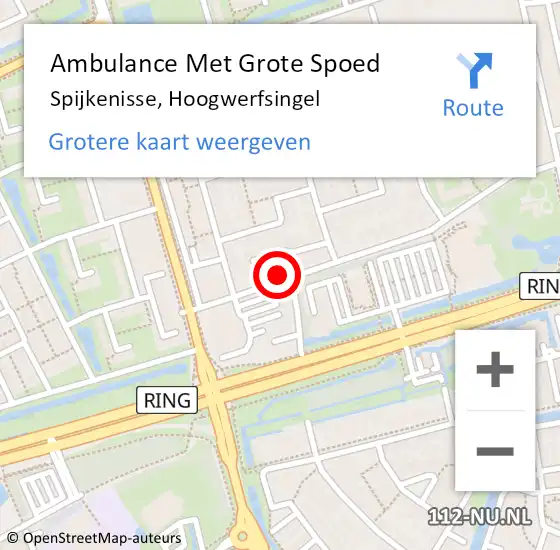 Locatie op kaart van de 112 melding: Ambulance Met Grote Spoed Naar Spijkenisse, Hoogwerfsingel op 2 juni 2024 19:21