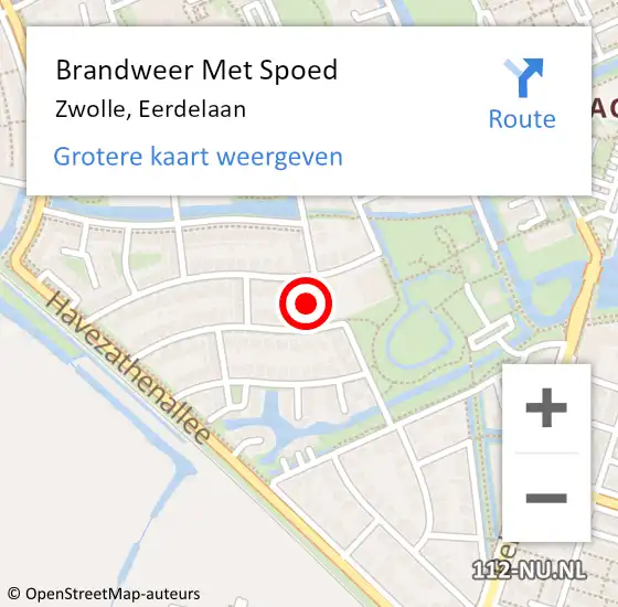 Locatie op kaart van de 112 melding: Brandweer Met Spoed Naar Zwolle, Eerdelaan op 2 juni 2024 19:39