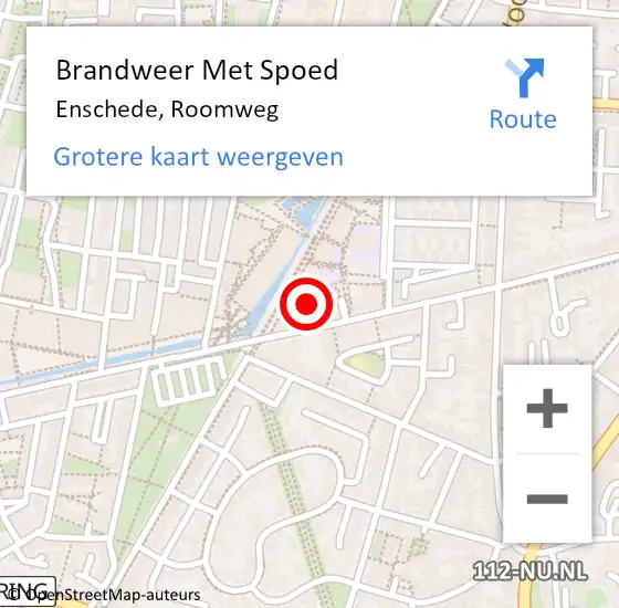 Locatie op kaart van de 112 melding: Brandweer Met Spoed Naar Enschede, Roomweg op 2 juni 2024 19:50