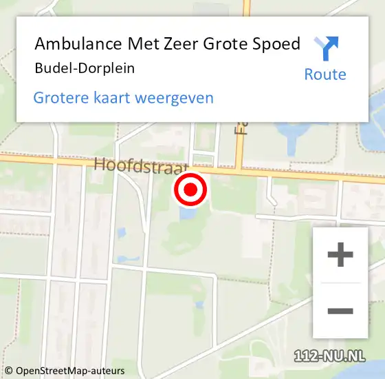 Locatie op kaart van de 112 melding: Ambulance Met Zeer Grote Spoed Naar Budel-Dorplein op 2 juni 2024 20:02