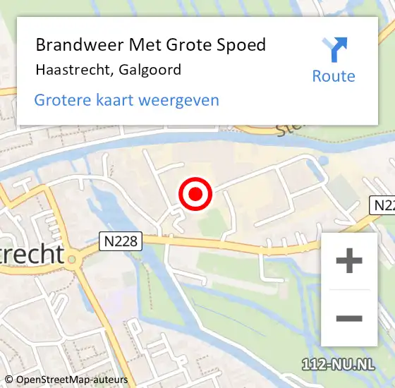 Locatie op kaart van de 112 melding: Brandweer Met Grote Spoed Naar Haastrecht, Galgoord op 2 juni 2024 20:28