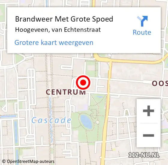 Locatie op kaart van de 112 melding: Brandweer Met Grote Spoed Naar Hoogeveen, van Echtenstraat op 2 juni 2024 21:04