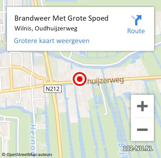 Locatie op kaart van de 112 melding: Brandweer Met Grote Spoed Naar Wilnis, Oudhuijzerweg op 2 juni 2024 21:25