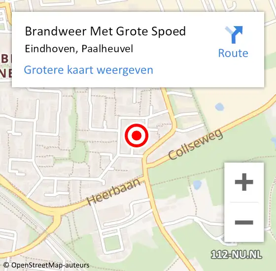 Locatie op kaart van de 112 melding: Brandweer Met Grote Spoed Naar Eindhoven, Paalheuvel op 2 juni 2024 21:39