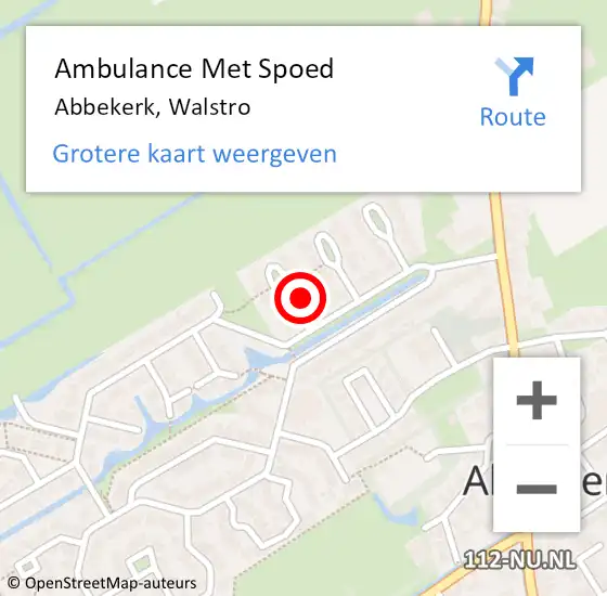 Locatie op kaart van de 112 melding: Ambulance Met Spoed Naar Abbekerk, Walstro op 2 juni 2024 22:01