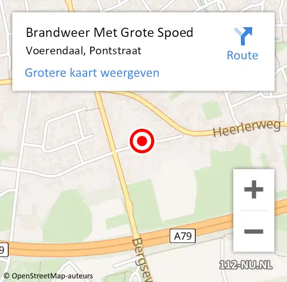 Locatie op kaart van de 112 melding: Brandweer Met Grote Spoed Naar Voerendaal, Pontstraat op 2 juni 2024 22:08